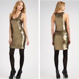 Robert Rodriguez bronze subtle gold sequin dress size XS 0